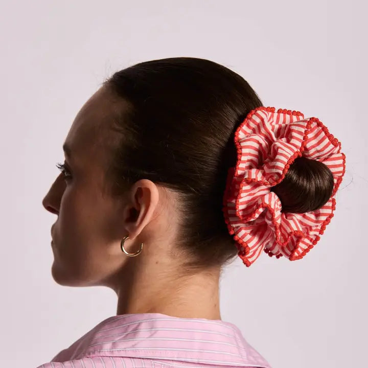 CHOUCHOU scrunchie Volant Riviera Righe rosso
