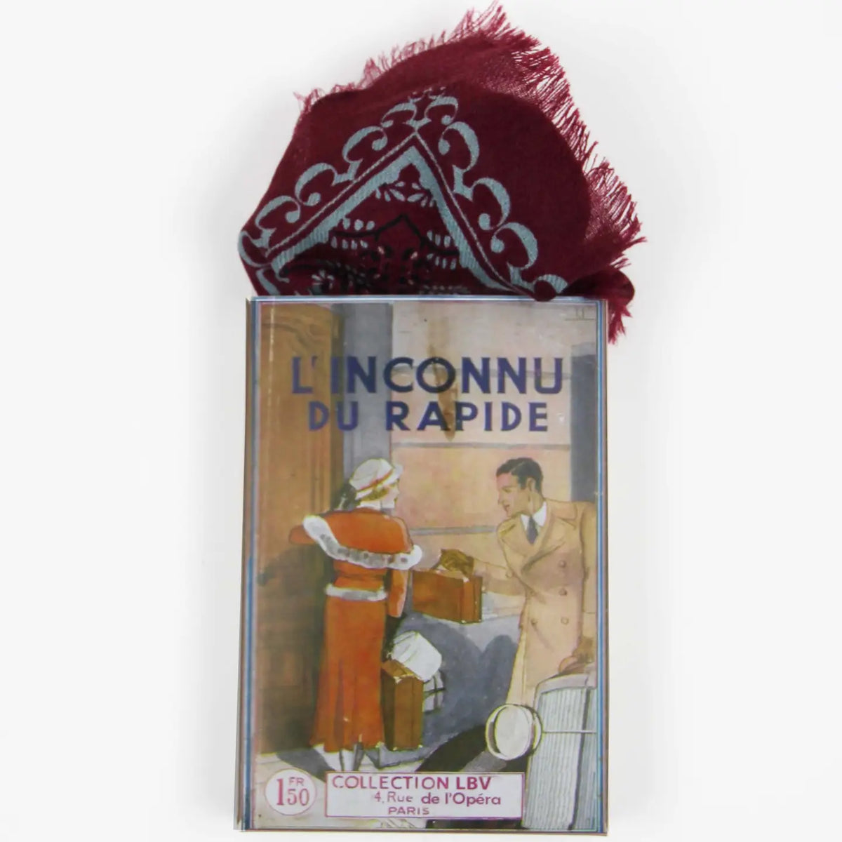 Triangolo in lana Celeste Bordeaux