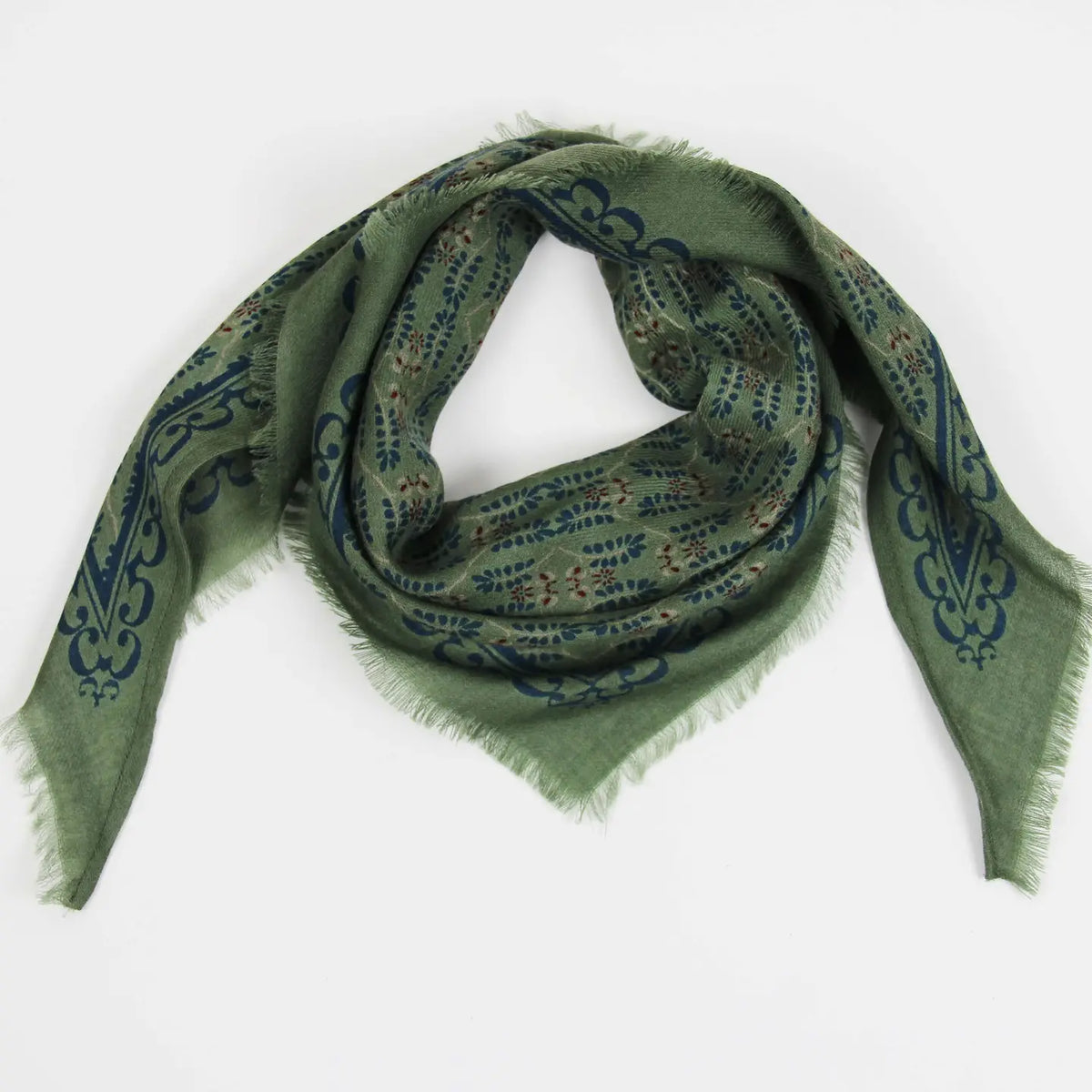 Triangolo in lana Celeste Verde