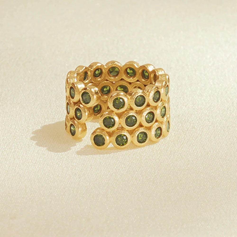 Anello Amelia Trio Verde