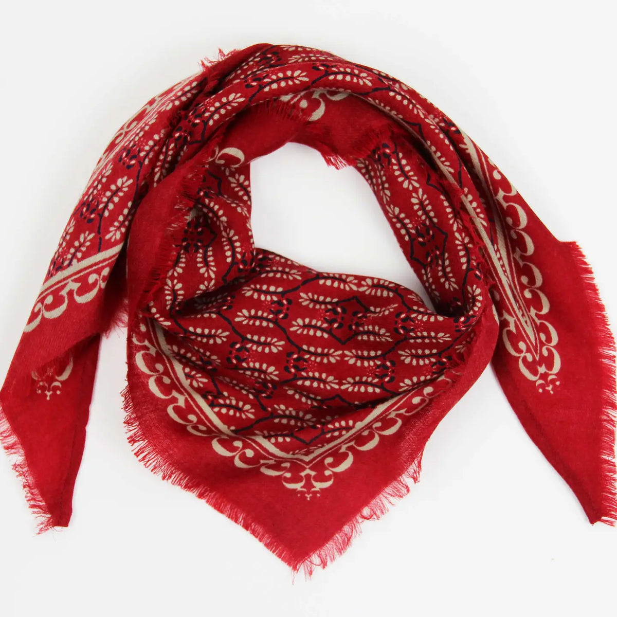 Triangolo in lana Celeste Rosso