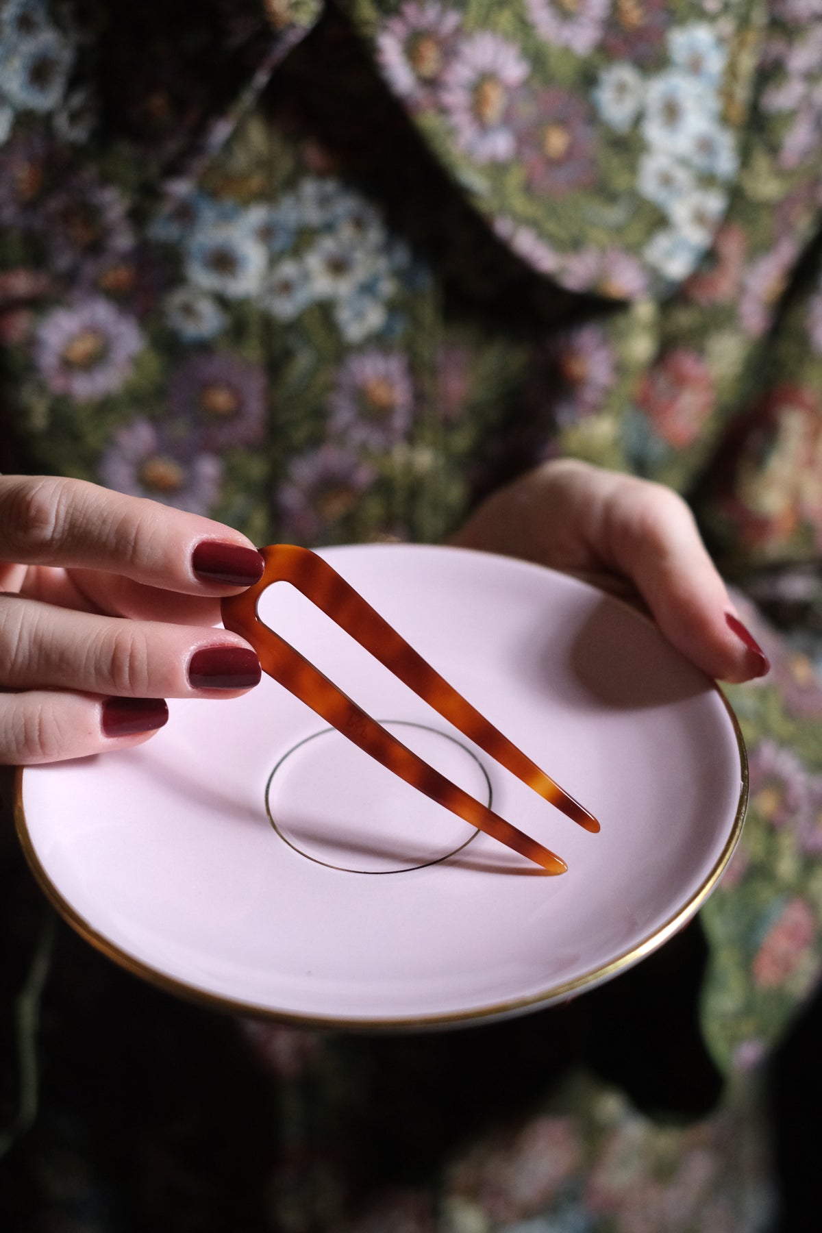 Fermaglio Mary per chignon caramello 10 cm