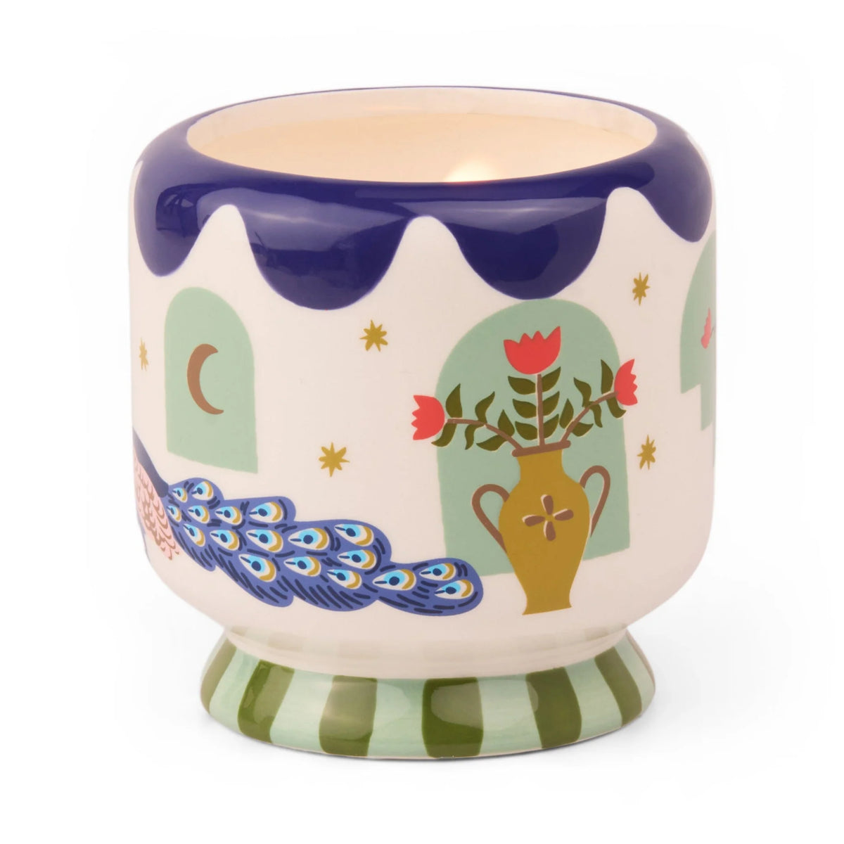 Candela Misted Lime Peacock Pavone