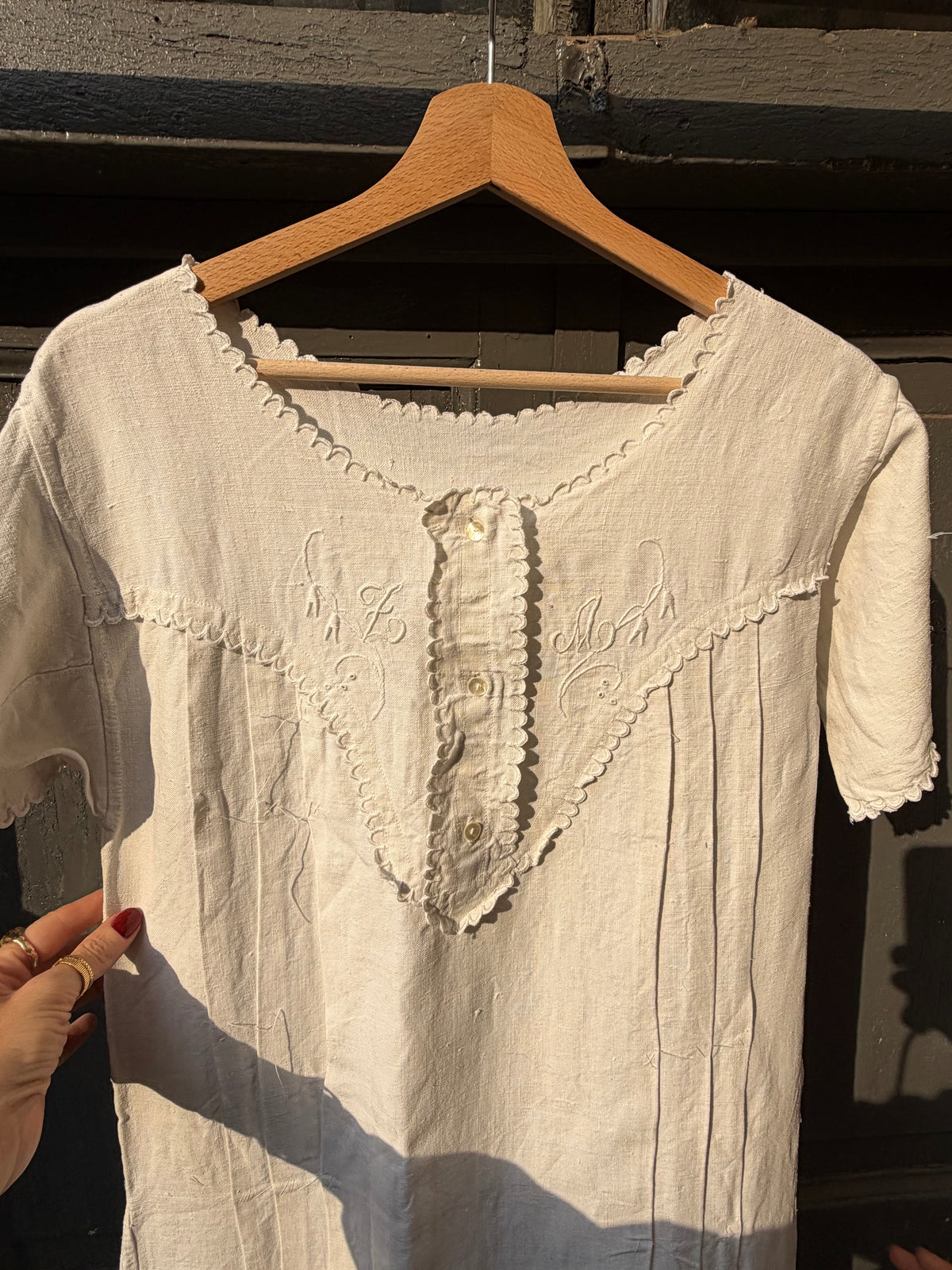Camicia da notte ricamata Z + A