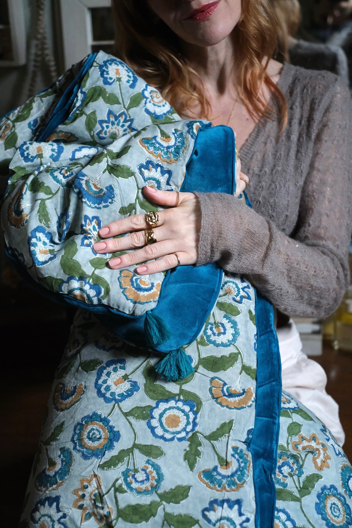 Piumone da Divano Melissa blu e verde