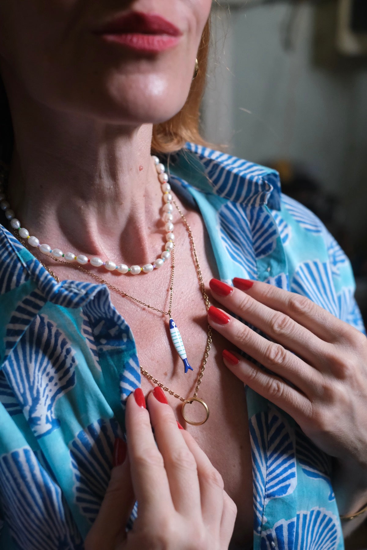 Collana pescetto blu