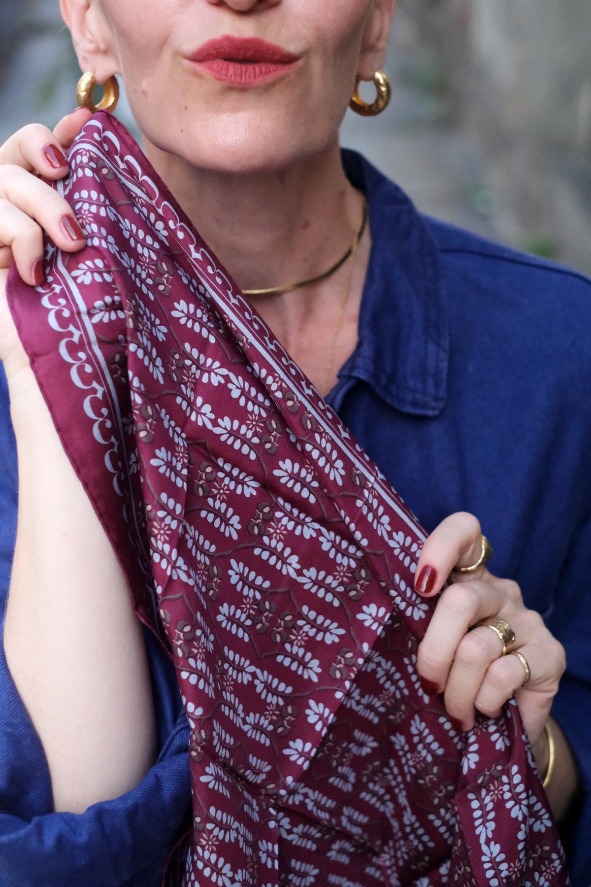 Foulard Mini Albertine bordeaux