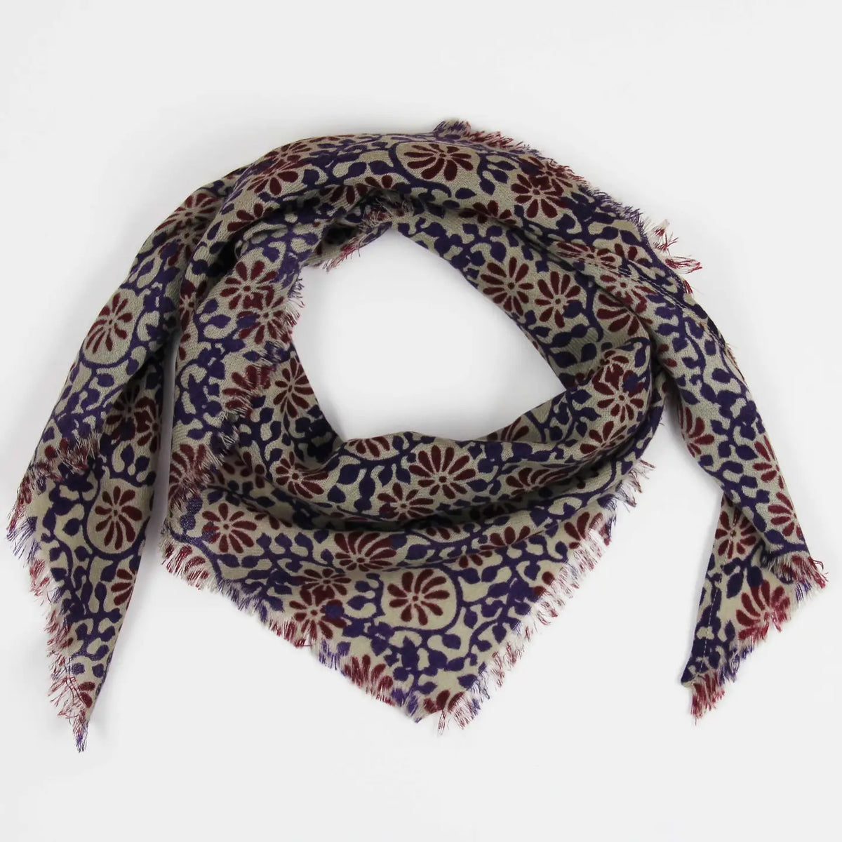 Triangolo in lana Suzanne Bordeaux viola