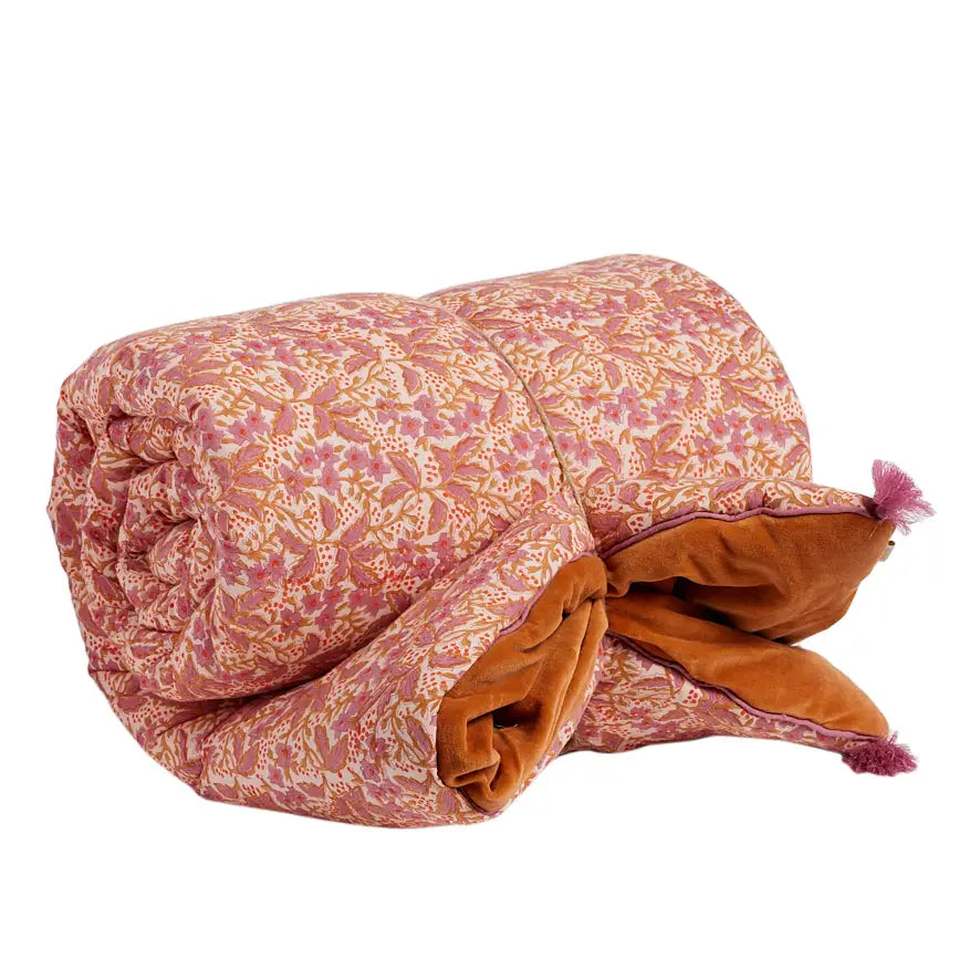 Piumone da Divano Melissa ruggine e rosa