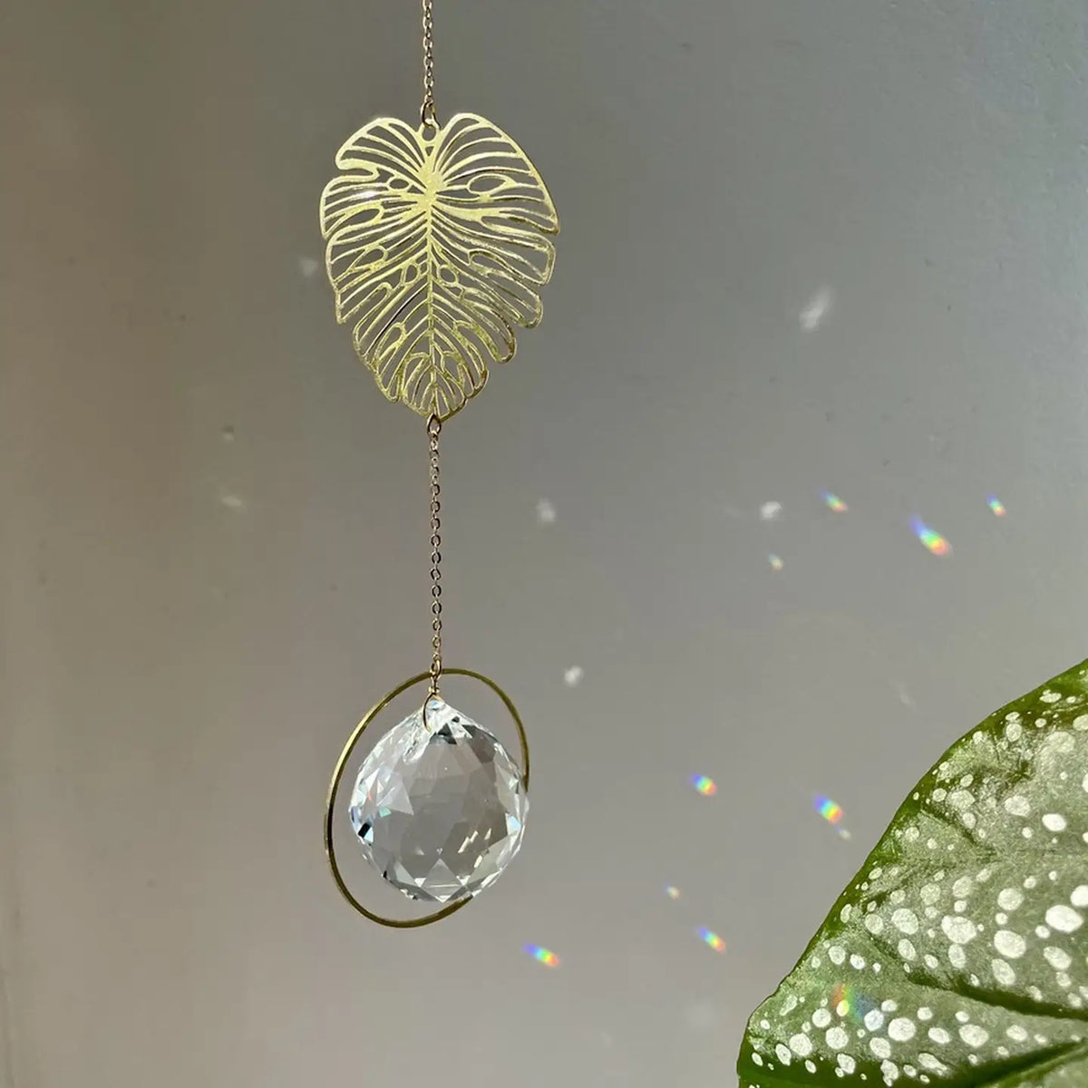 Suncatcher Cristallo da finestra Monstera