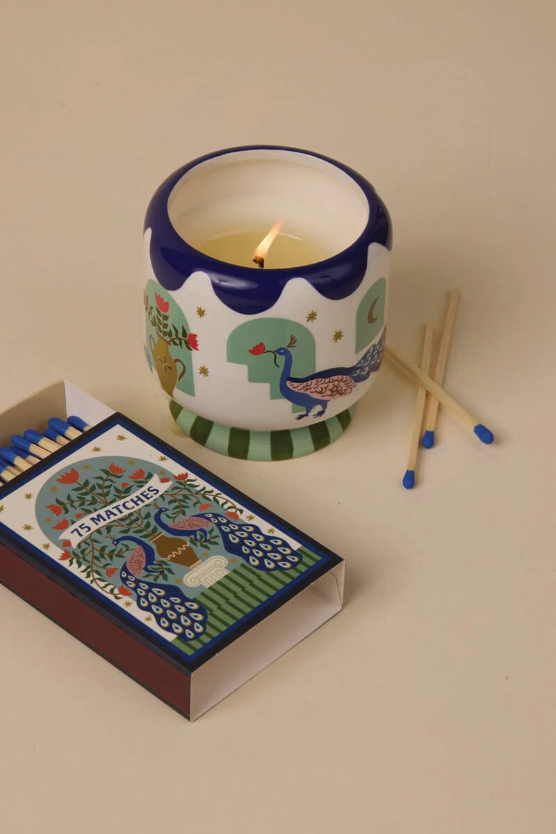 Candela Misted Lime Peacock Pavone