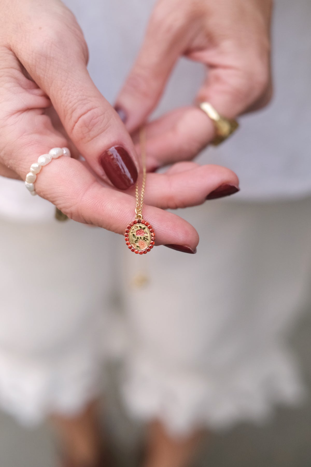 Collana cameo di fiori Hera
