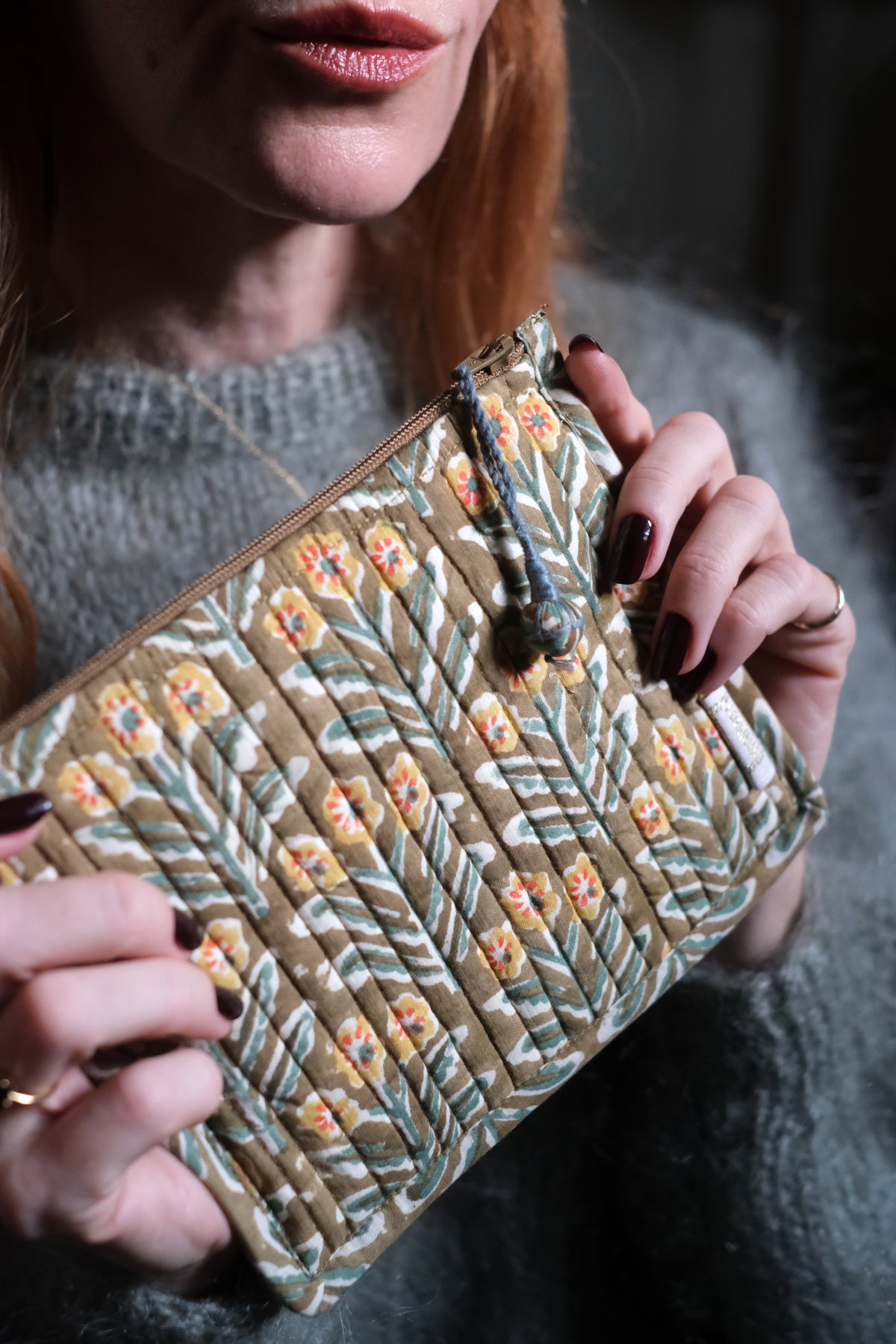 Mini pochette Mahal bronzo