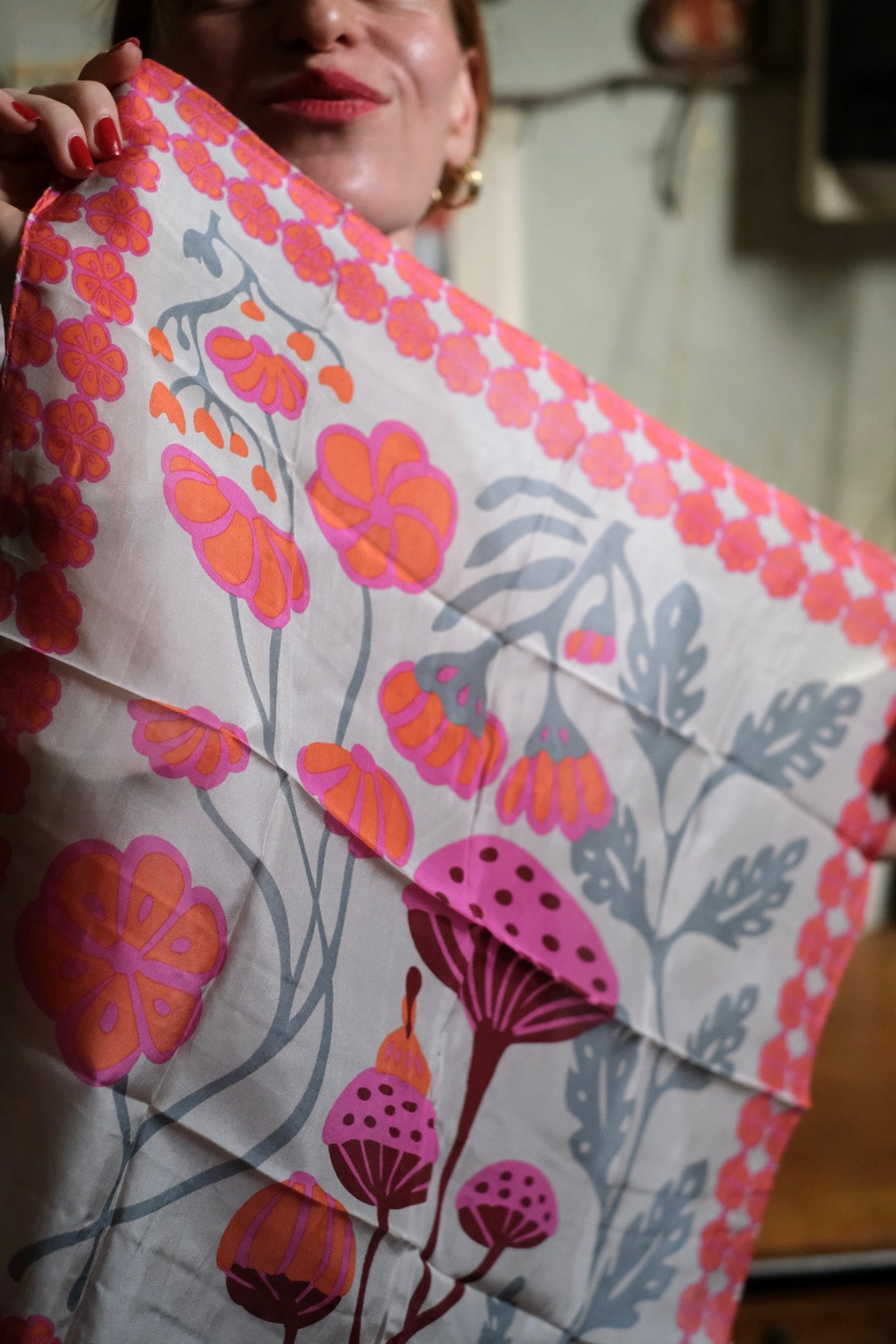 Foulard Alice Mini rosa arancio