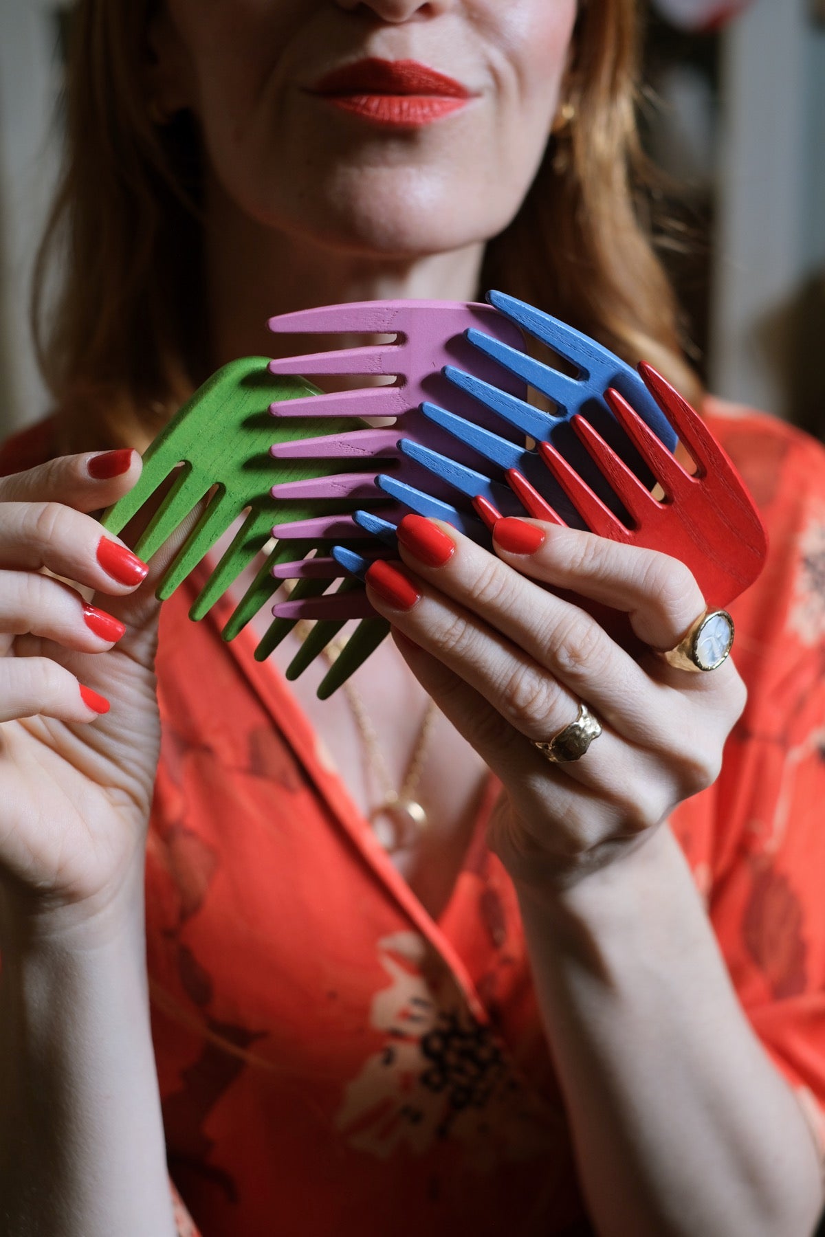Pettine mini a denti radi colorato