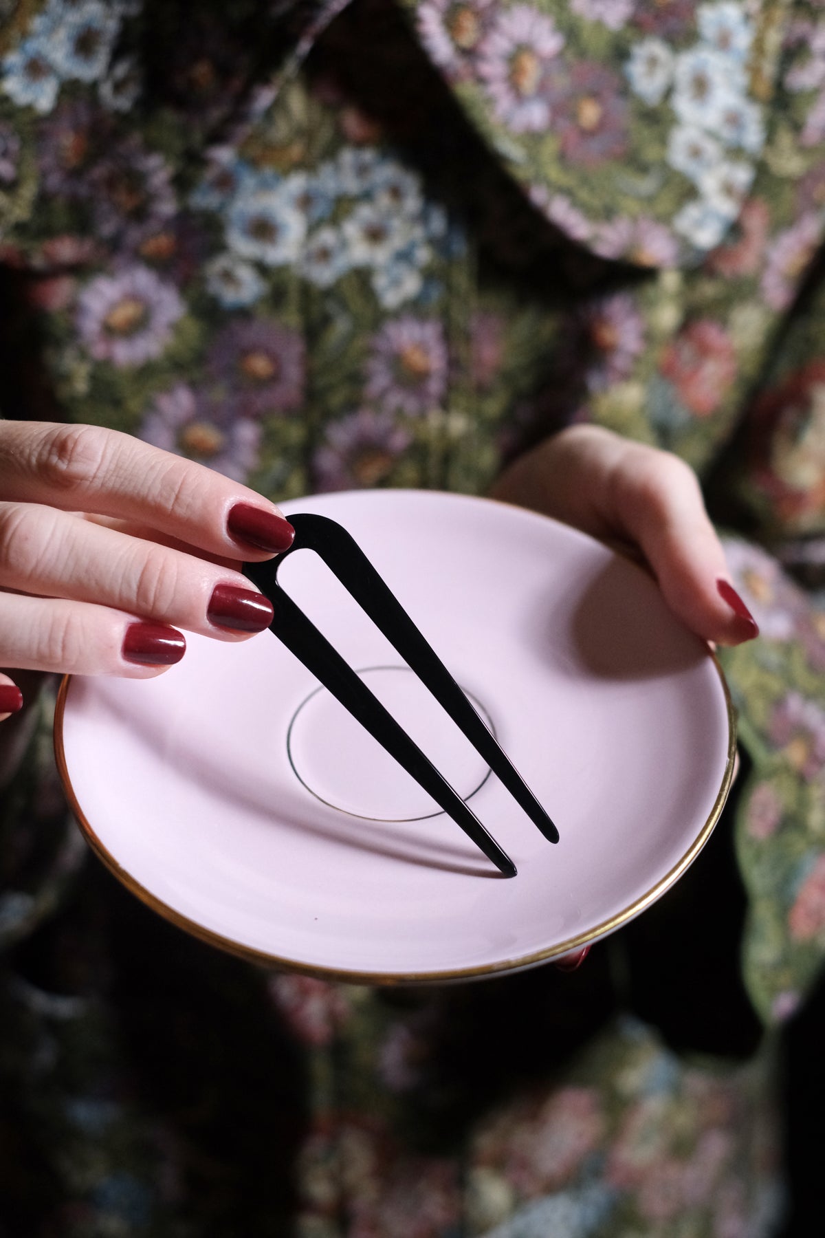 Fermaglio Mary per chignon nero 10 cm