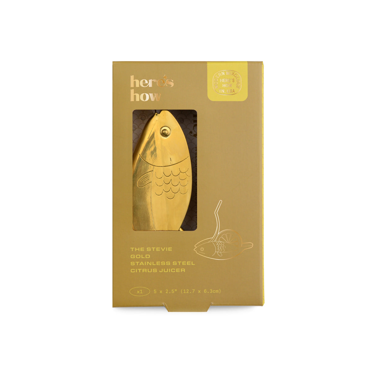 Designworks The Stevie Fish Citrus Juicer dorato