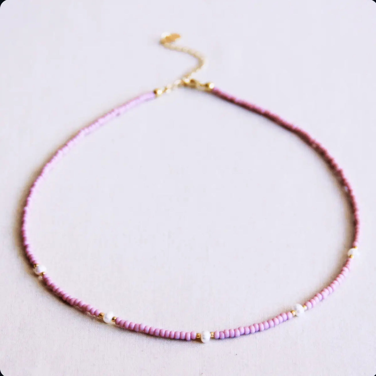Collana Flow lilla perla