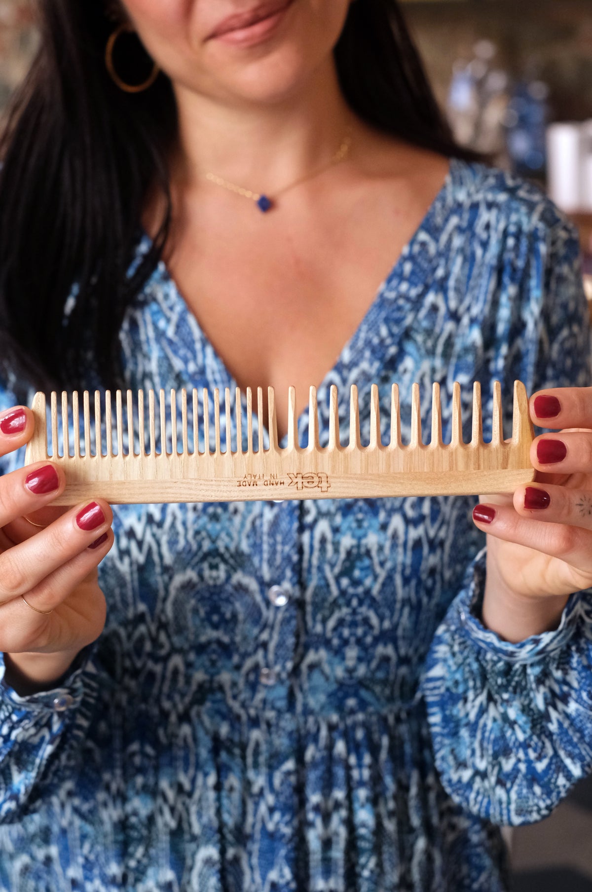 Pettine grande a denti radi e fitti